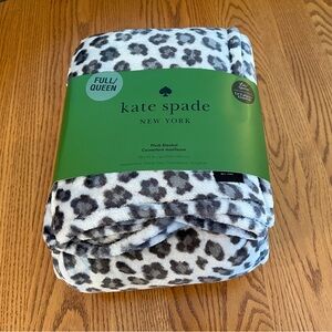 Kate Spade Leopard Print Full/Queen Fleece Blanket